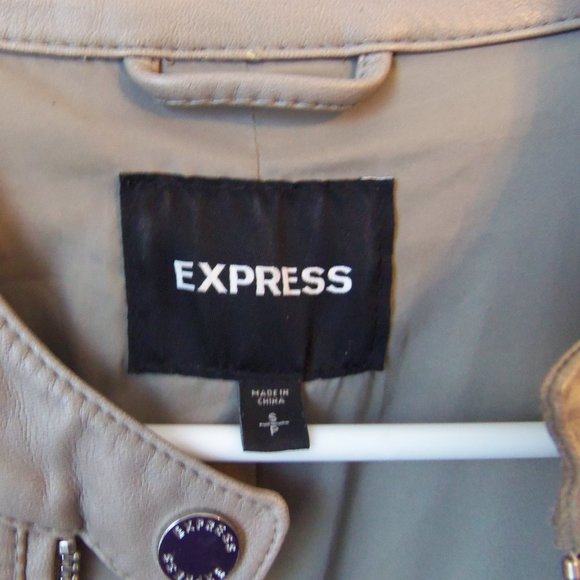 Express Faux Leather Jacket Snap Collar sz S - Picture 11 of 12